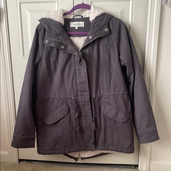 Sebby Jackets & Blazers - Sebby Gray Utility Jacket with Hood